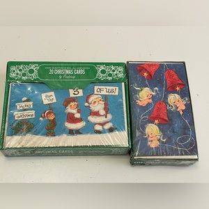 Vintage Mid Century Christmas Santa and Angels  cards 38 total